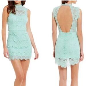 Free People Daydream Lace Backless Seafoam Dress